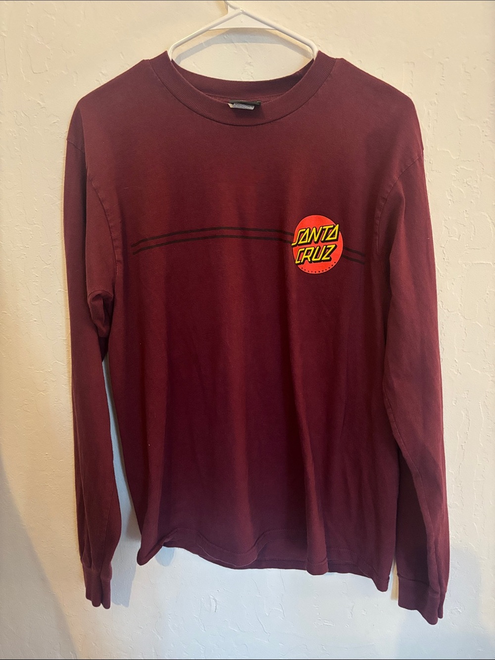 Santa Cruz Skateboards Burgundy Crewneck Shirt